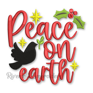 Peace On Earth Christmas Machine Embroidery Design