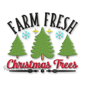 Farm Fresh Christmas Trees Machine Embroidery Design