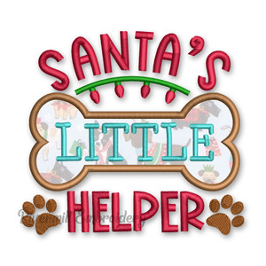 Santa's Little Helper Applique Christmas Machine Embroidery Design