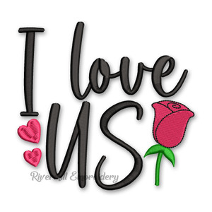 I Love Us Machine Embroidery Design