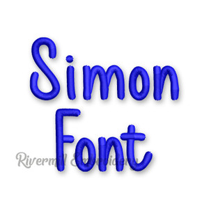 Simon Machine Embroidery Font Alphabet
