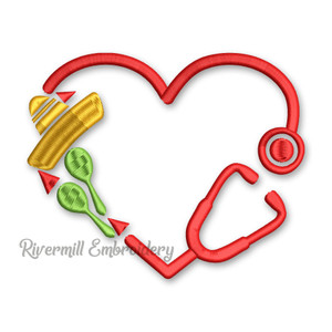 Cinco De Mayo Stethoscope Monogram or Initial Frame Machine Embroidery Design
