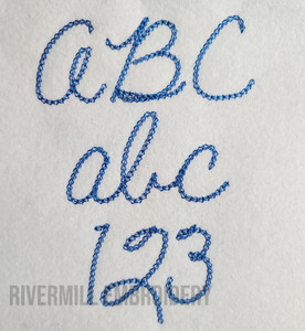 Chain Stitch Vintage Handwriting Machine Embroidery Font