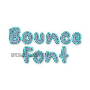 Sketch Style Bounce Machine Embroidery Font Alphabet