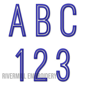 Large Tall Thin Outline Font Machine Embroidery Font Alphabet