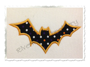 Applique Bat Silhouette Machine Embroidery Design