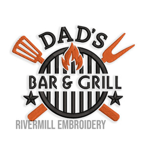 Dad's Bar & Grill Machine Embroidery Design