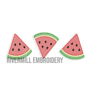 Watermelon Trio Sketch Machine Embroidery Design (Style 2)