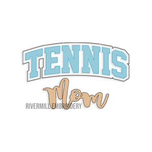 Tennis Mom Sketch Machine Embroidery Design