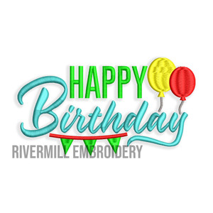 Happy Birthday Machine Embroidery Design