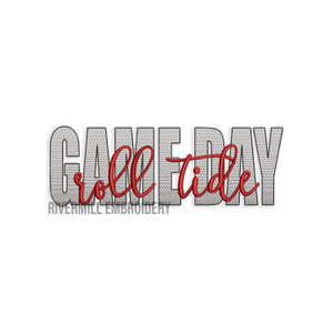 Game Day Roll Tide Machine Embroidery Design