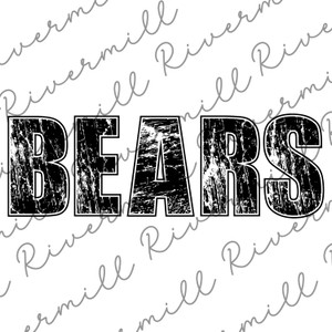 Bears SVG PNG Distressed Sports Team Name Printable