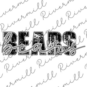 Bears SVG PNG Distressed Sports Team Name Printable