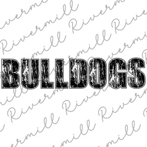 Bulldogs SVG PNG Distressed Sports Team Name Printable