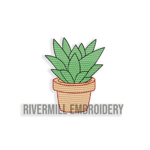 Cute Mini Sketch Succulent Cactus Plant Machine Embroidery Design