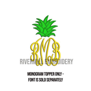 Pineapple Monogram Topper Machine Embroidery Design