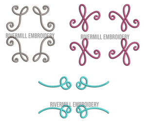 Monogram Frame Flourish Pack Machine Embroidery Design - Set #2