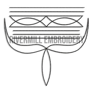 Large Western Cowboy Boot Toe Stitch Pattern Machine Embroidery Design