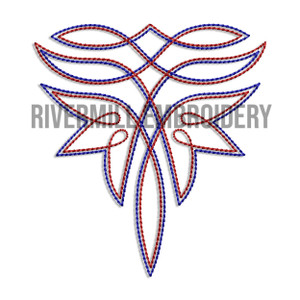 Large Western Cowboy Boot Toe Stitch Pattern Machine Embroidery Design #3