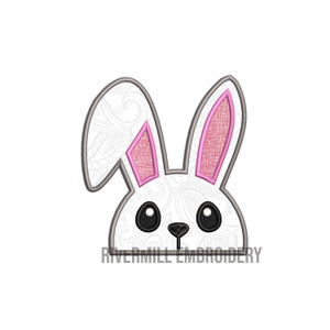 Applique Bunny Peeker Machine Embroidery Design