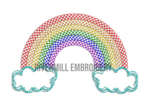 Quick Stitch Rainbow Machine Embroidery Design
