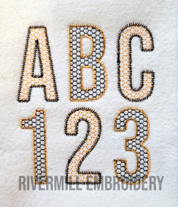 Walter Honeycomb Pattern Fill Machine Embroidery Alphabet