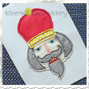 Nutcracker Face Raggy Applique Machine Embroidery Design