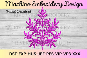 Floral Decorative Ornament Machine Embroidery Design