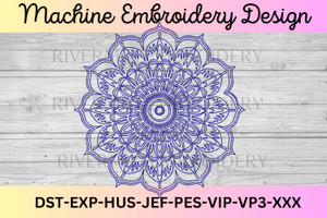 Bean Stitch Mandala Machine Embroidery Design