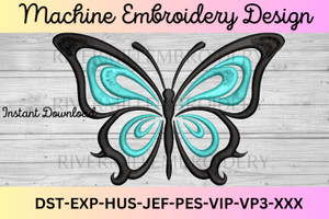 Butterfly Machine Embroidery Design #2