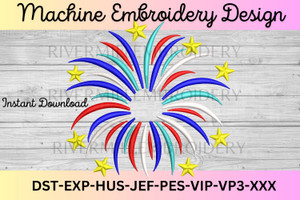 Fireworks Embroidery Design