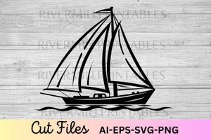 Sailboat SVG EPS DXF Cut File