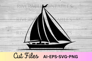 Sailboat SVG EPS DXF Cut File #2
