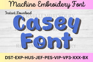 Casey Two Color Font Machine Embroidery Alphabet