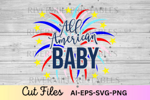 All American Baby SVG EPS DXF Cut File