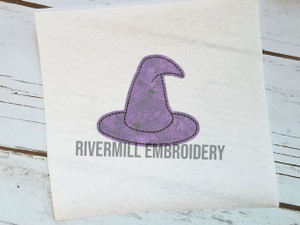 Small Raggy Applique Witch Hat Halloween Machine Embroidery Design