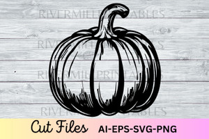 Fall Pumpkin SVG EPS DXF Cut File #3