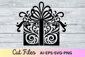 Present Gift Box SVG EPS DXF Cut File