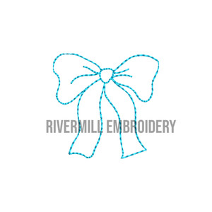 Mini Vintage Style Bow Machine Embroidery Design #2