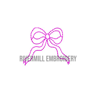 Mini Vintage Style Bow Machine Embroidery Design #3