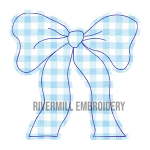 Raggy Applique Bow Machine Embroidery Design