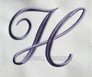 Large Elegant Script Machine Embroidery Font Alphabet