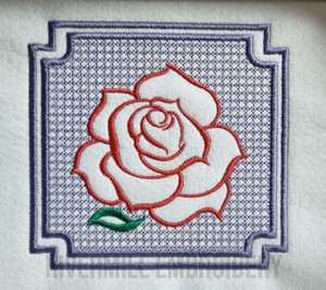 Embossed Rose Machine Embroidery Design