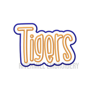 Double Applique Tigers Machine Embroidery Design