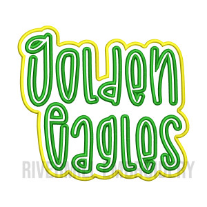 Double Applique Golden Eagles Machine Embroidery Design