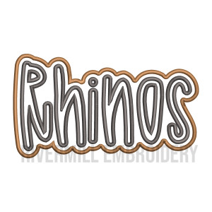 Double Applique Rhinos Machine Embroidery Design