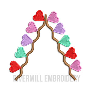 Hearts Side Split Machine Embroidery Design