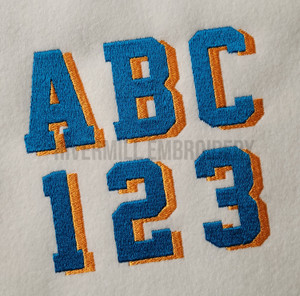 Varsity Shadow Machine Embroidery Alphabet
