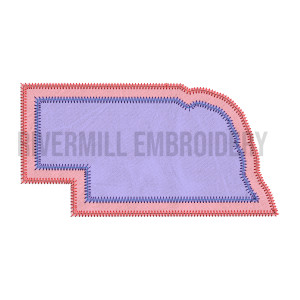 Zig Zag Double Applique State of Nebraska Machine Embroidery Design