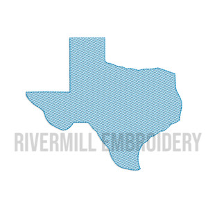 Vintage Sketch Style Texas Machine Embroidery Design